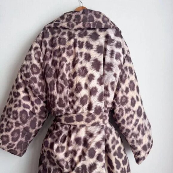 H&M Studio Animal Print Down Filled Long Puffer Coat XL - Picture 7 of 14